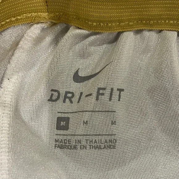 2 Men's Nike Dri-Fit 8" athletic shorts; White/ Gold and Navy/ Red; Size Medium - Picture 3 of 4